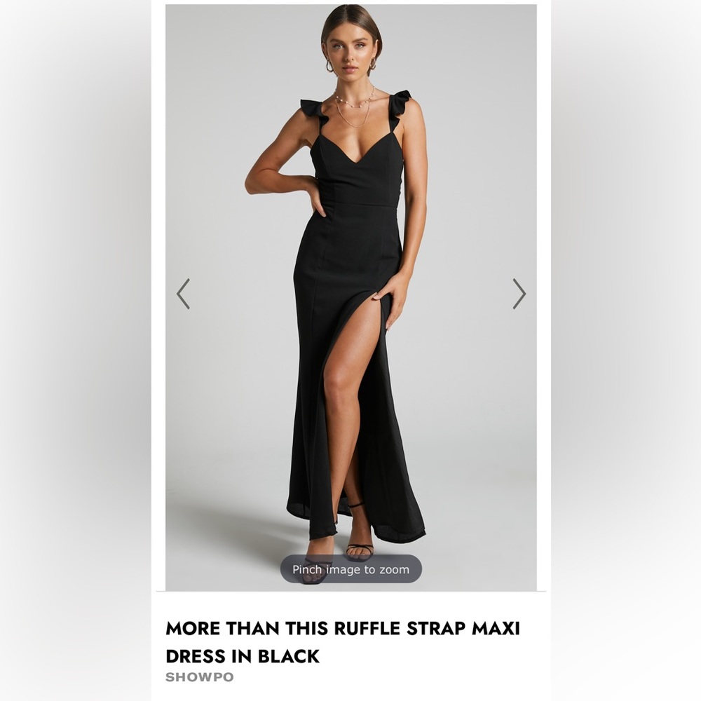 Showpo dress in black, unworn and still in package